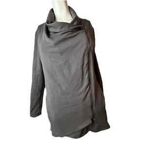 My Beloved Women's Jacket Zip Gray Pockets Stretch Cowl Easy Care Large